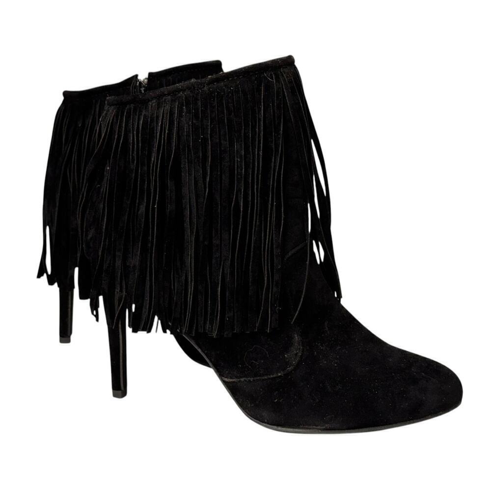 Chase & Chloe Carina-1Fringed Ankle Boot in Black Size 11 - Picture 2 of 15